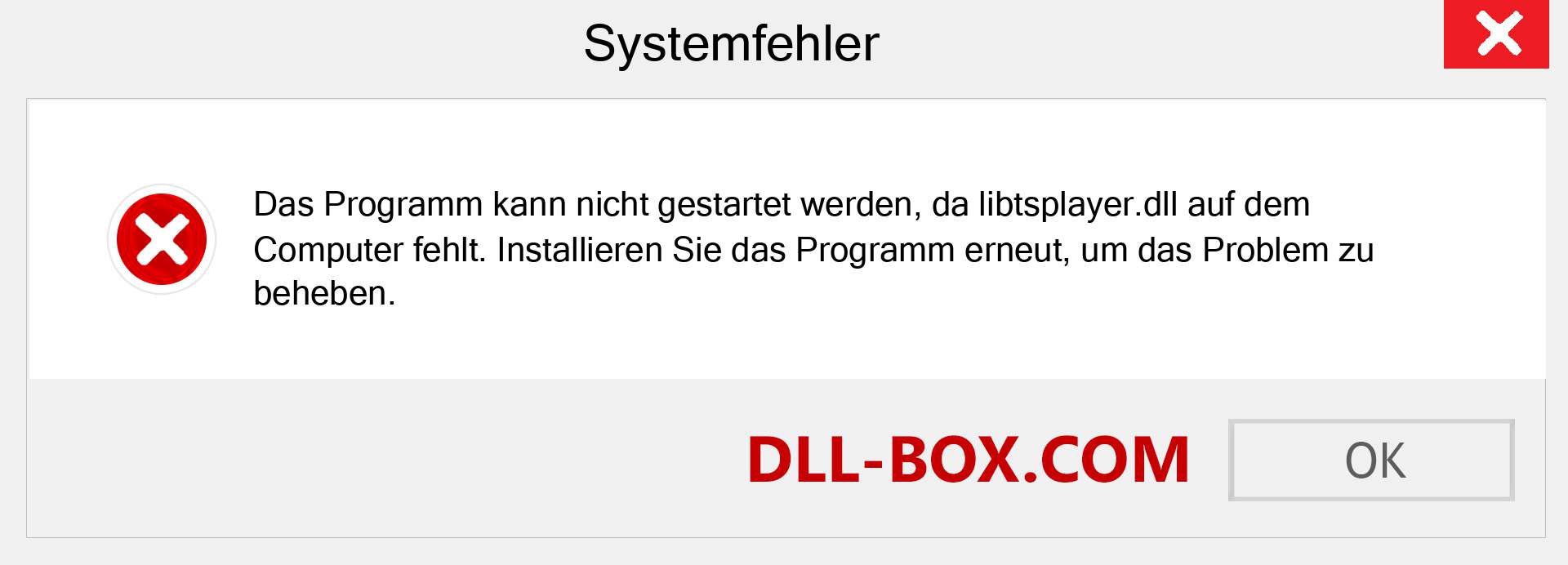 libtsplayer.dll-Datei fehlt?. Download für Windows 7, 8, 10 - Fix libtsplayer dll Missing Error unter Windows, Fotos, Bildern