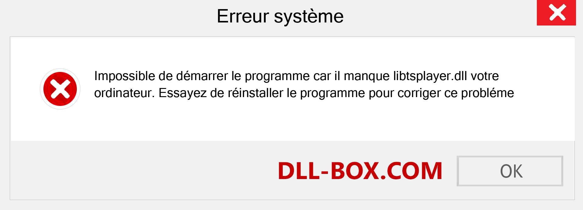 Le fichier libtsplayer.dll est manquant ?. Télécharger pour Windows 7, 8, 10 - Correction de l'erreur manquante libtsplayer dll sur Windows, photos, images